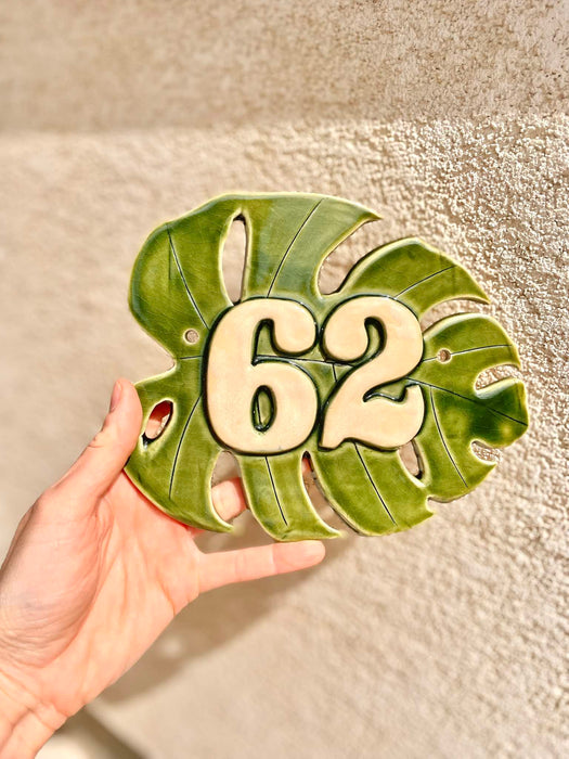 'Monstera' kerámia házszám 🏡🌿