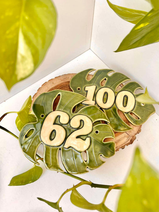 'Monstera' kerámia házszám 🏡🌿