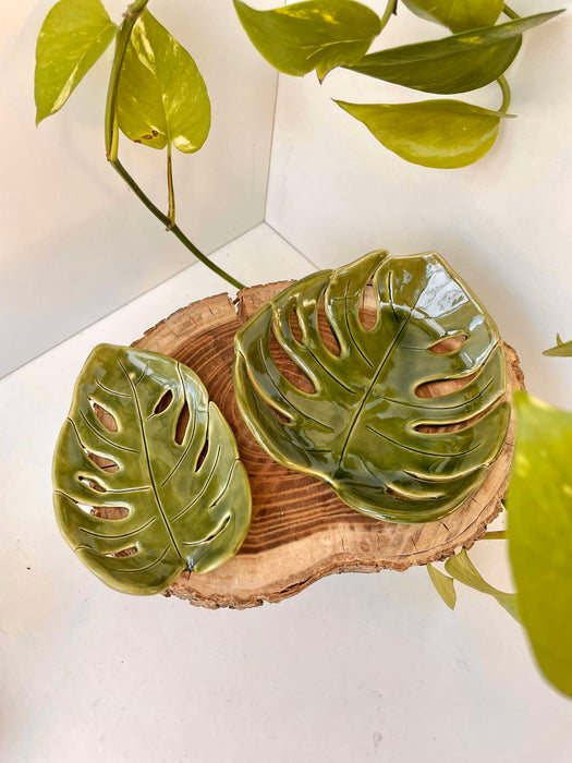 'Monstera' kerámia alátét / tálka 💚