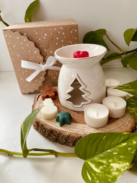 Karácsonyi Ajándékcsomag – Párologtató + Mécsesek + Illatviasz